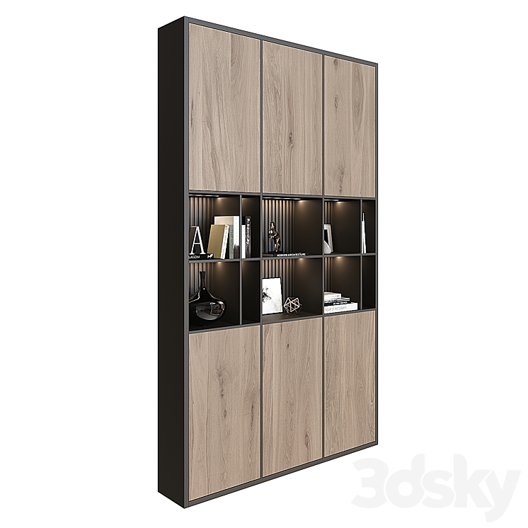 Shelving unit in modern style 01 3DS Max - thumbnail 2