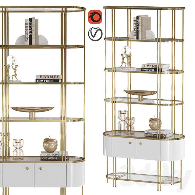 Shelving unit NEKKAR 3ds Max - thumbnail 1