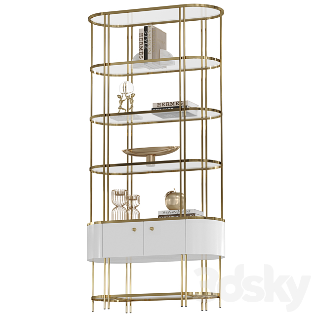 Shelving unit NEKKAR 3ds Max - thumbnail 3