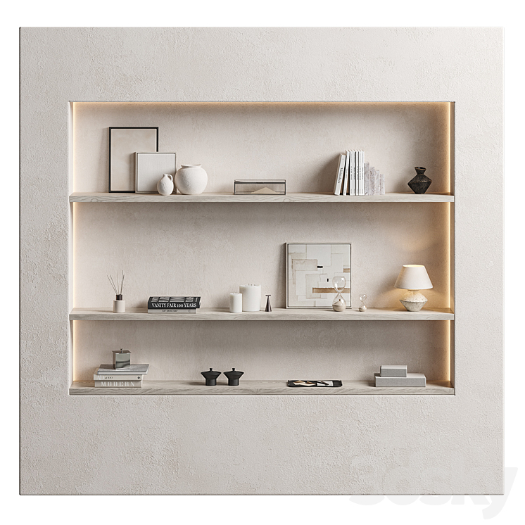 Shelving unit NG6 with Zara Home decor 3DS Max Model - thumbnail 2