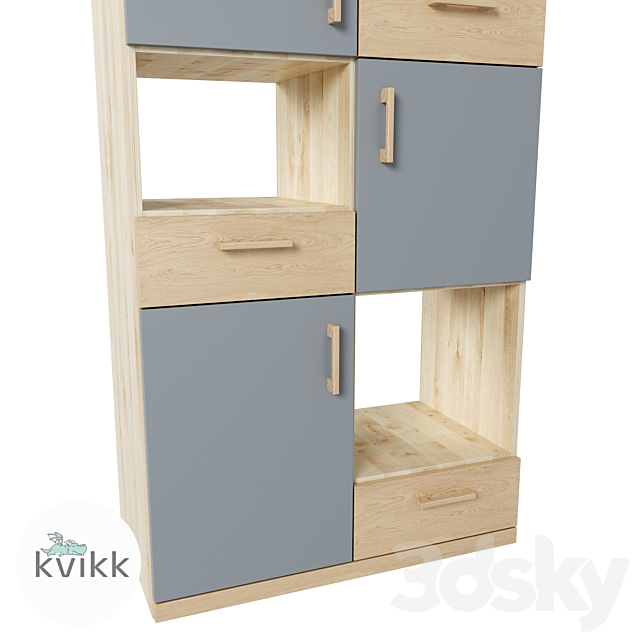 Shelving unit Vila 3DS Max Model - thumbnail 3