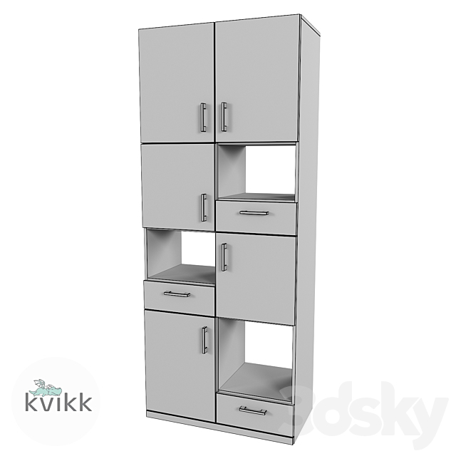 Shelving unit Vila 3DS Max Model - thumbnail 5