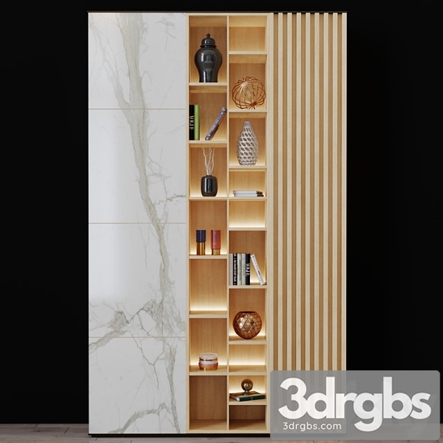 Shelving with decor 3 2 3dsmax Download - thumbnail 1