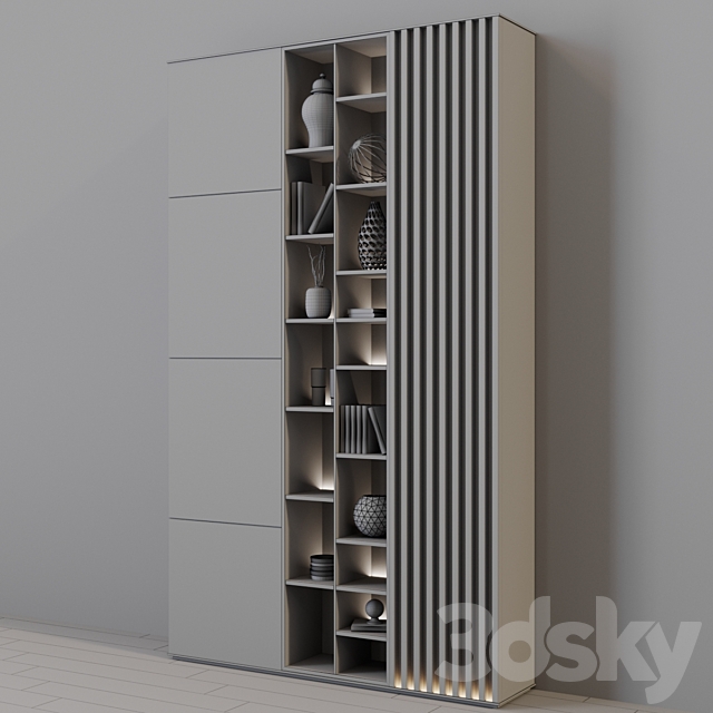 Shelving with decor 3 3DS Max Model - thumbnail 3