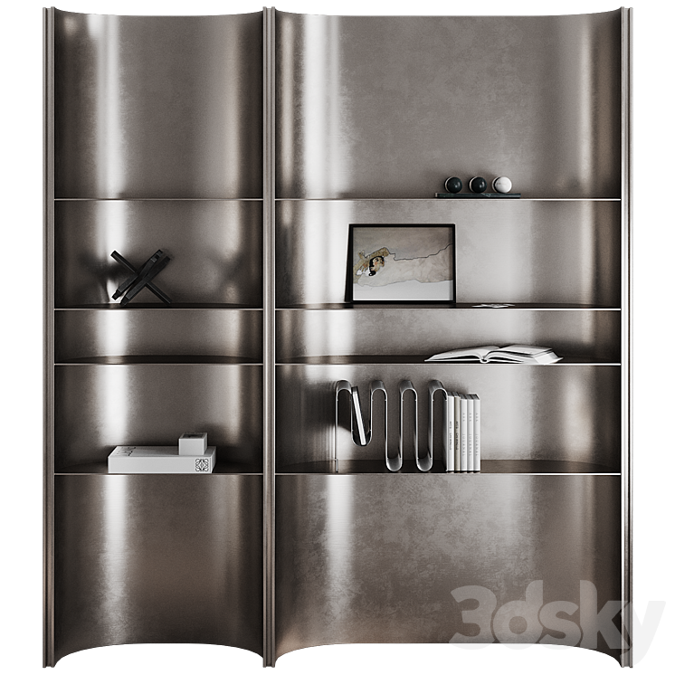 Shelving with decor Glowe 3DS Max - thumbnail 1