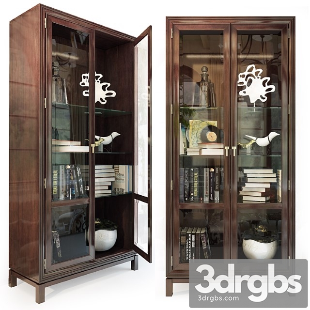 Showcase jason glass door cabinet .hickory white 3dsmax Download - thumbnail 1