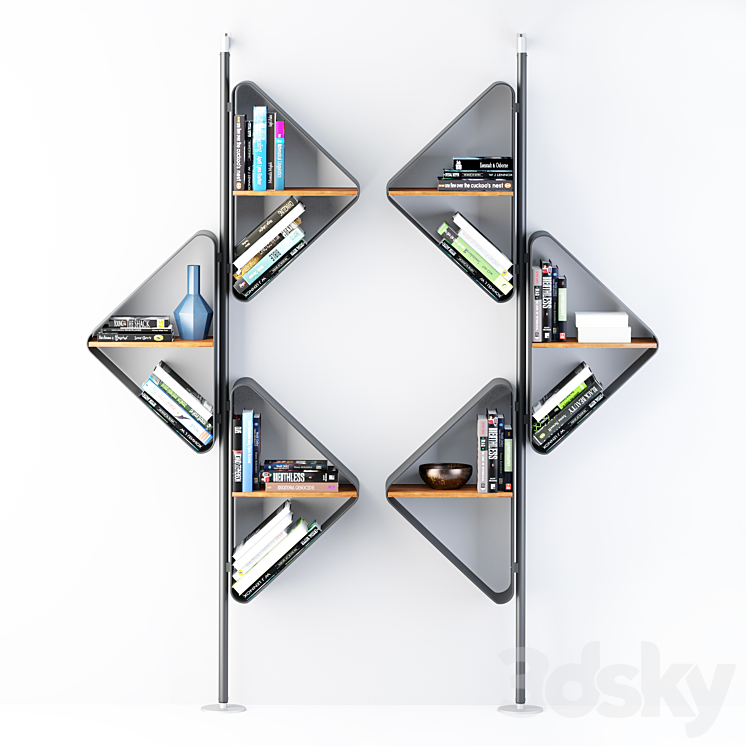 Wall- or ceiling-hanging bookcase from Cattelan 3DS Max - thumbnail 2