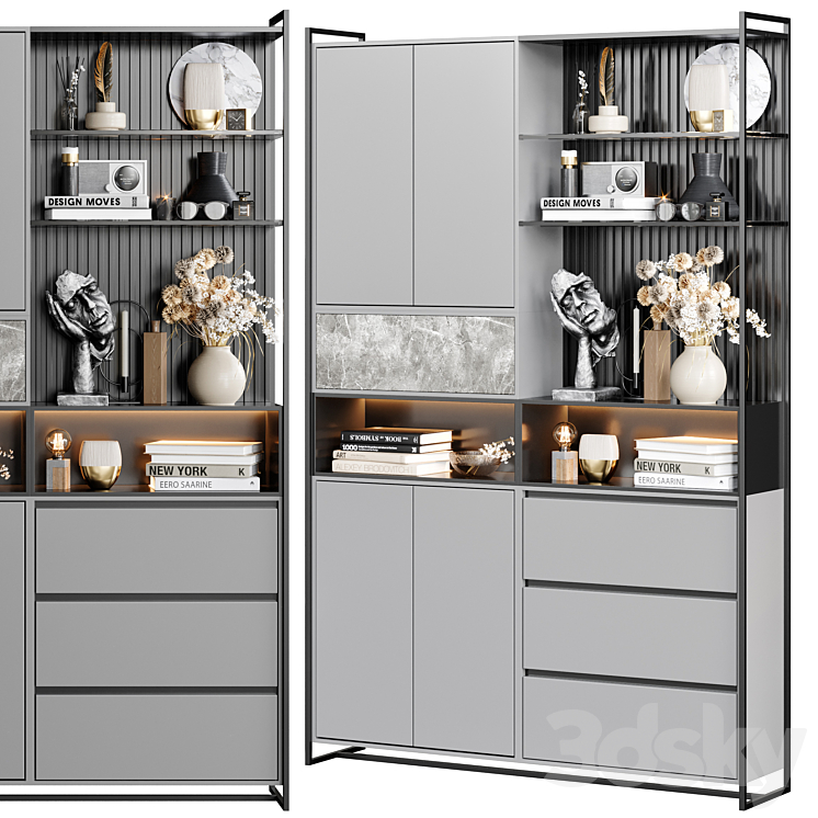 Wardrobe & Display cabinets 02 3DS Max Model - thumbnail 2