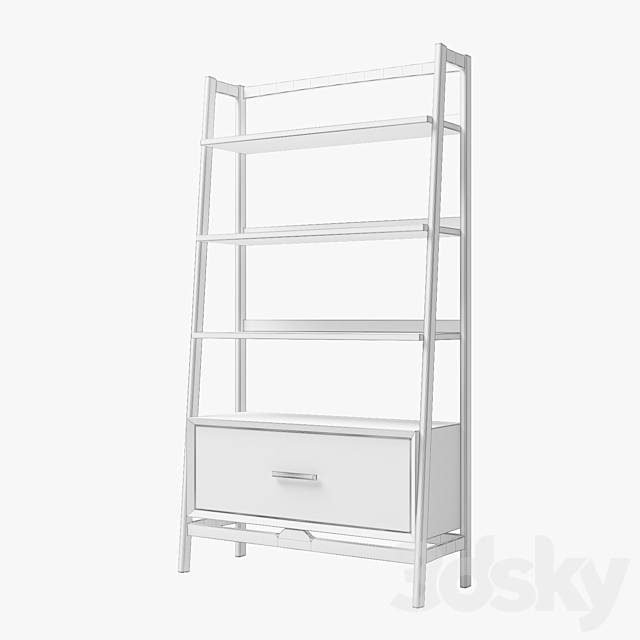 West Elm _ Mid-Century Bookshelf 3DS Max Model - thumbnail 2