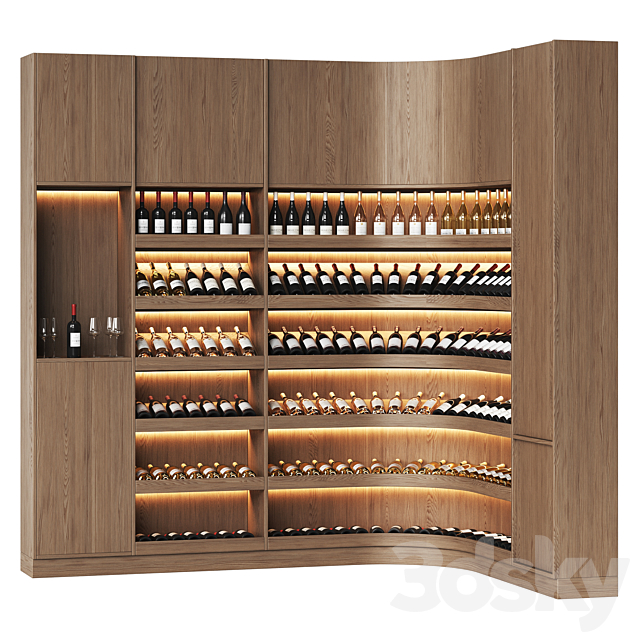 Wine library for a home wine cellar or restaurant 3ds Max - thumbnail 1