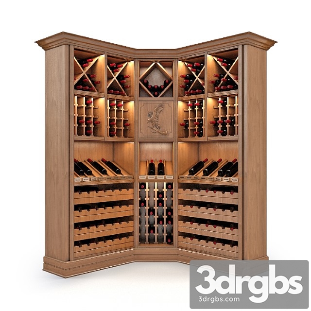 Wine Rack Storage Wine Corner 233 3dsmax Download - thumbnail 1