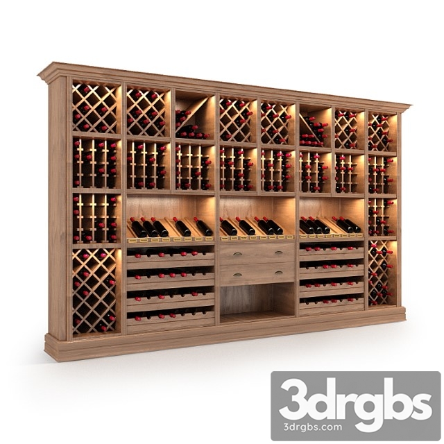 Wine Rack Storage Wine Stand 3dsmax Download - thumbnail 1