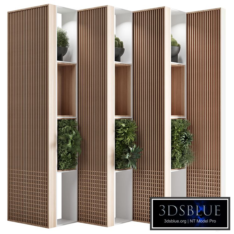 Wooden Partition With Plant 01 3DS Max - thumbnail 3