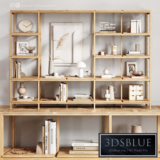 Wooden_Shelving_and_decor 3DS Max - thumbnail 3