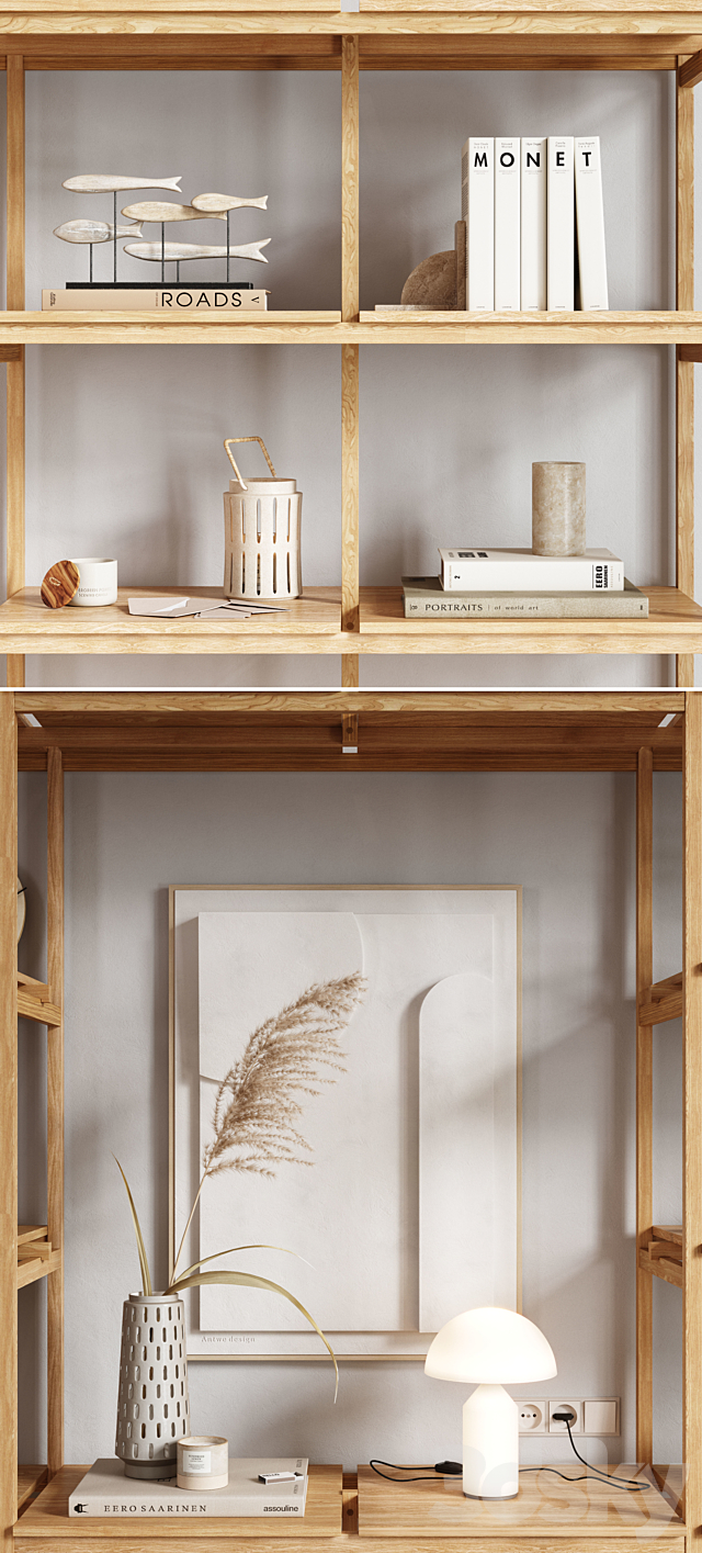 Wooden_Shelving_and_decor 3DSMax File - thumbnail 4