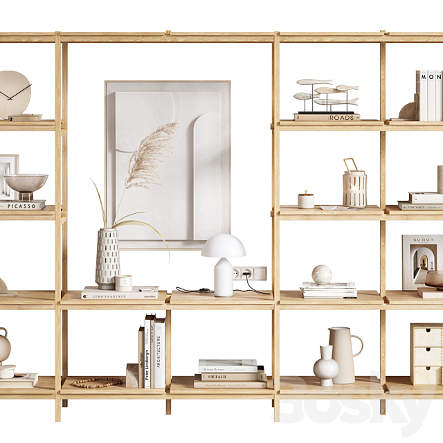 Wooden_Shelving_and_decor 3DSMax File - thumbnail 5