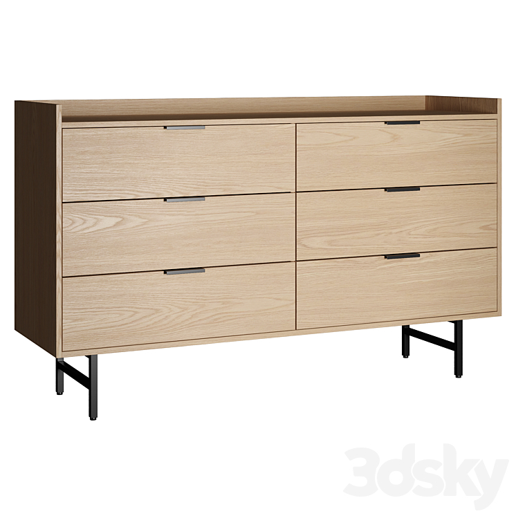 009 La Redoute headboard table and chest of drawers Volga 3DS Max Model - thumbnail 2