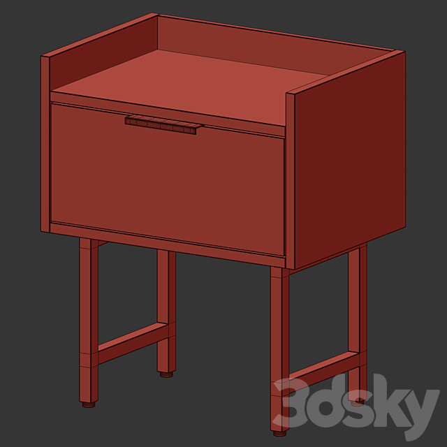 009 La Redoute headboard table and chest of drawers Volga 3DSMax File - thumbnail 5