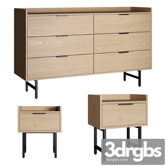 009 la redoute headboard table and chest of drawers volga - thumbnail 1