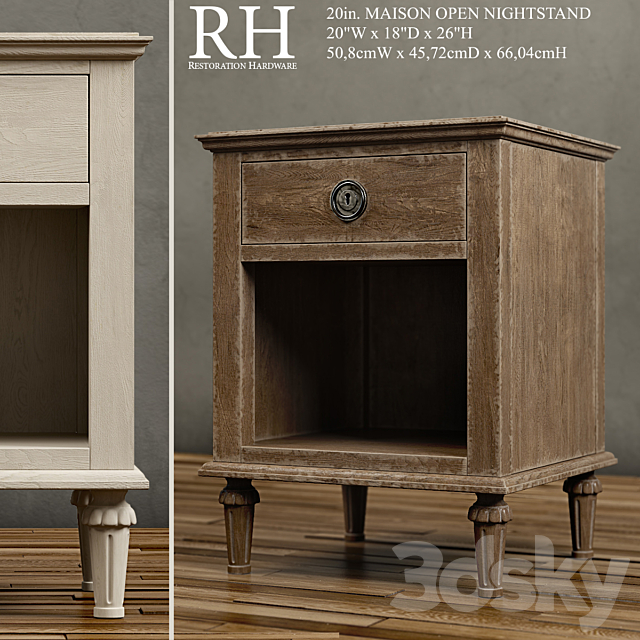 20in. MAISON OPEN NIGHTSTAND 3DSMax File - thumbnail 1