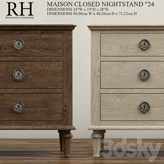 24 MAISON CLOSED NIGHTSTAND 3DSMax File - thumbnail 2