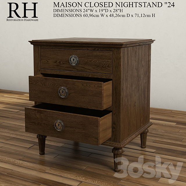 24 MAISON CLOSED NIGHTSTAND 3DSMax File - thumbnail 3