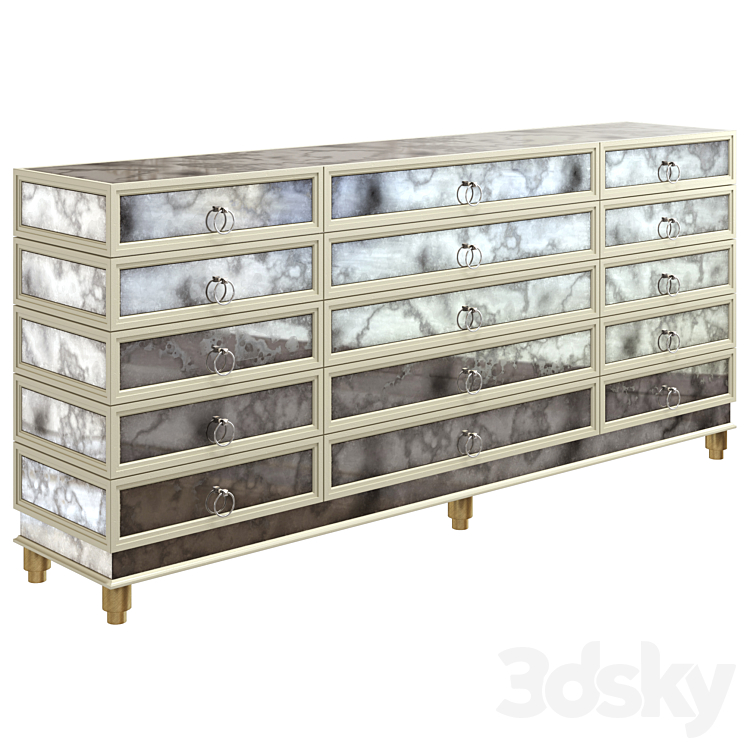 Aged Mirrored Dresser Iris by Rooma Design 3DS Max Model - thumbnail 3