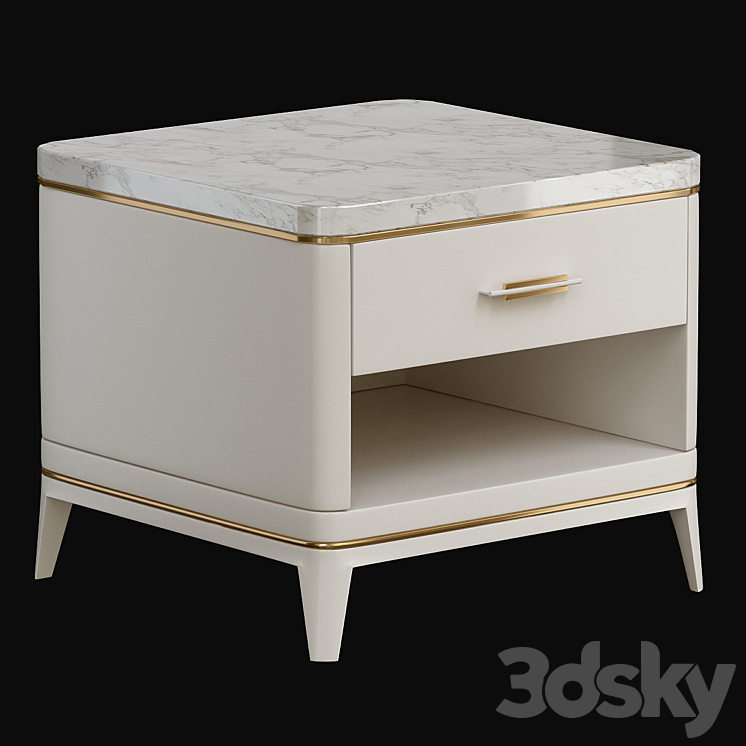 Agra Bedside Table Frato Interiors 3DS Max - thumbnail 1