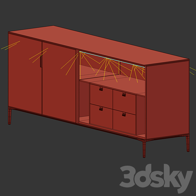 Alambra Case sideboard 3 Rimadesio 3DS Max Model - thumbnail 2