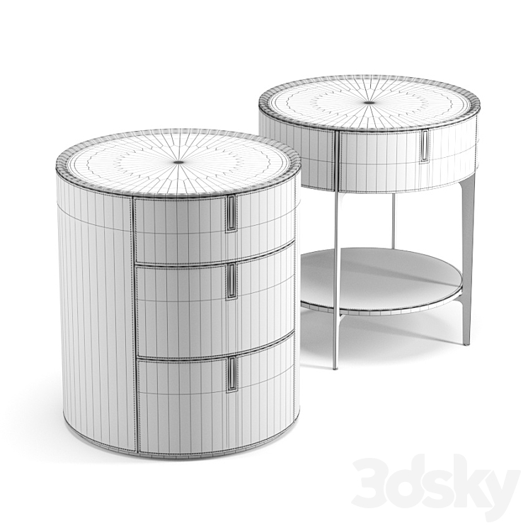 “Alivar “”Round”” bedside table” 3DS Max - thumbnail 2