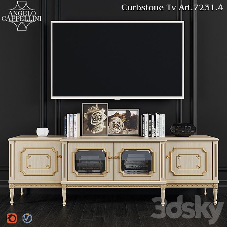 Angelo Cappellini TV Stand Art.7231 \/ 4 3DS Max - thumbnail 1