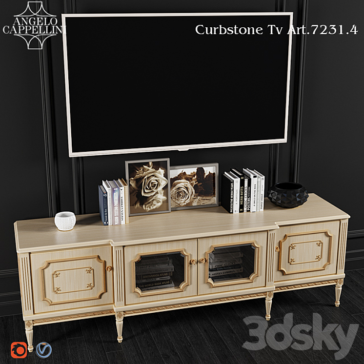 Angelo Cappellini TV Stand Art.7231 \/ 4 3DS Max - thumbnail 2