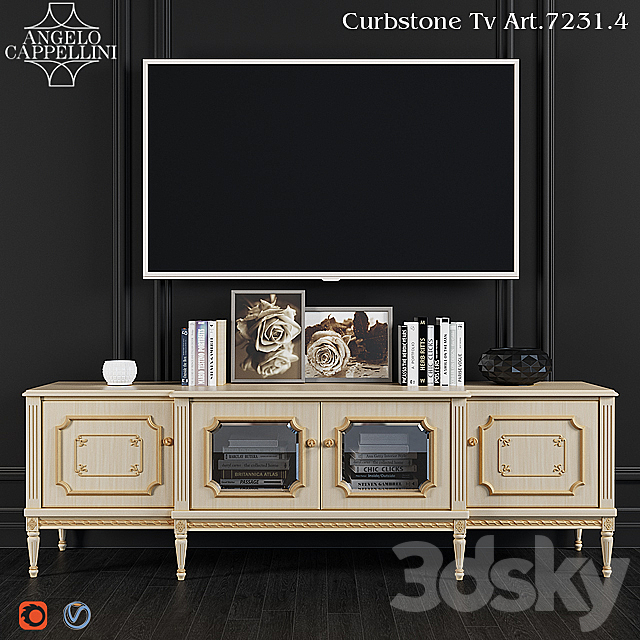 Angelo Cappellini TV Stand Art.7231 _ 4 3DSMax File - thumbnail 1