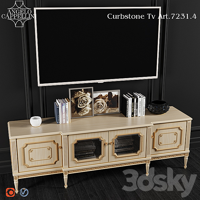 Angelo Cappellini TV Stand Art.7231 _ 4 3DSMax File - thumbnail 2