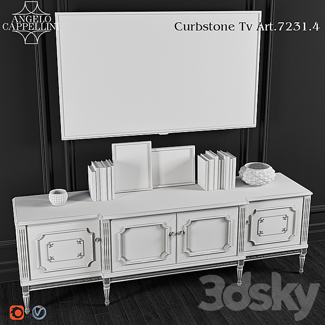 Angelo Cappellini TV Stand Art.7231 _ 4 3DSMax File - thumbnail 3