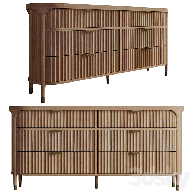 Anthropologie Isla Six-Drawer Dresser 3DS Max - thumbnail 1