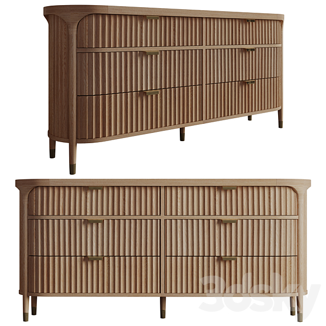 Anthropologie Isla Six-Drawer Dresser 3DSMax File - thumbnail 1