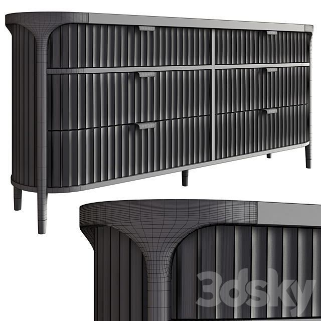 Anthropologie Isla Six-Drawer Dresser 3DSMax File - thumbnail 5