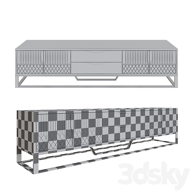 Aro Modern Stylish Black TV Stand 3DSMax File - thumbnail 2