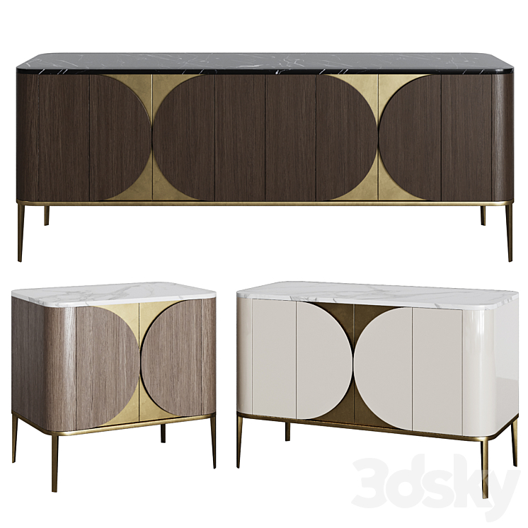 Art Deco chest of drawers and bedside 06 3DS Max - thumbnail 1