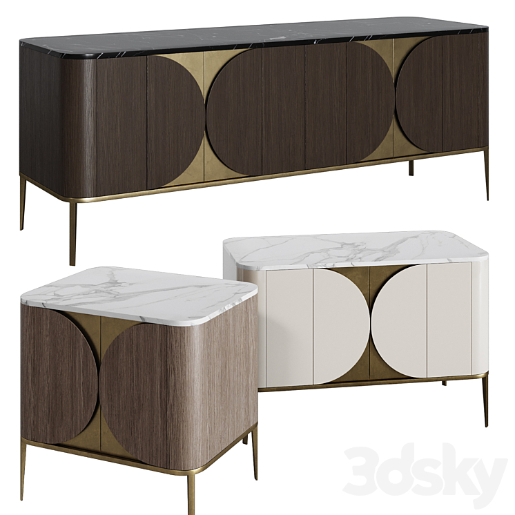 Art Deco chest of drawers and bedside 06 3DS Max - thumbnail 2