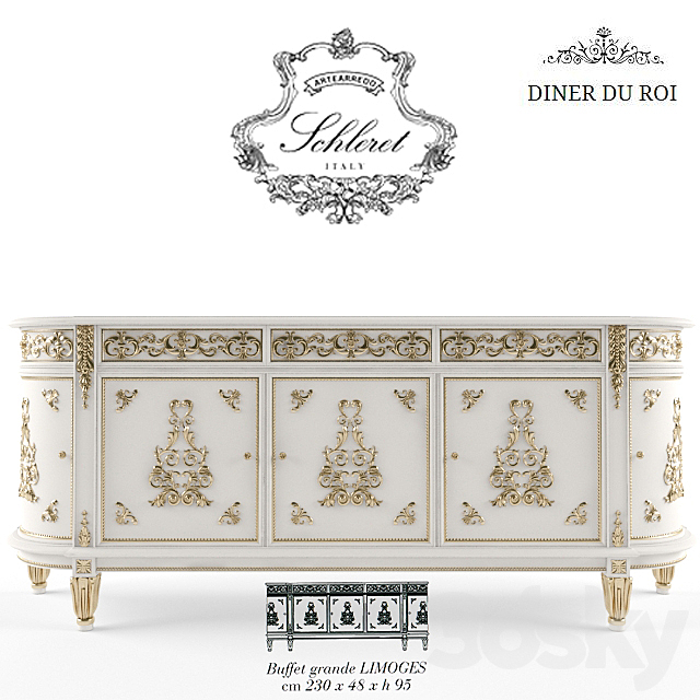 ARTEARREDO Diner du Roi buffet Limoges 3DSMax File - thumbnail 1