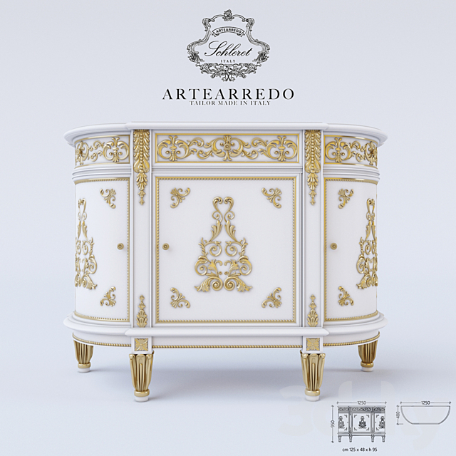 ARTEARREDO Diner du Roi buffet Limoges Small 3DSMax File - thumbnail 1