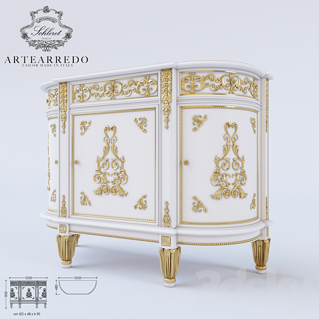 ARTEARREDO Diner du Roi buffet Limoges Small 3DSMax File - thumbnail 2