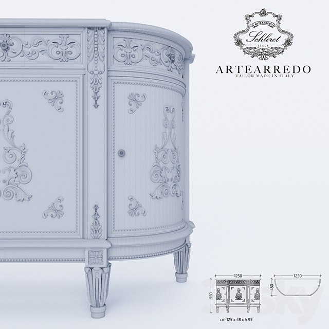 ARTEARREDO Diner du Roi buffet Limoges Small 3DSMax File - thumbnail 3