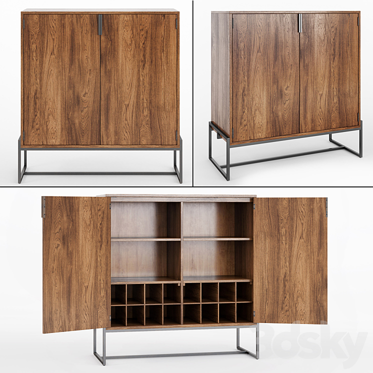 Article_Oscuro Walnut Cabinet 3DS Max - thumbnail 1