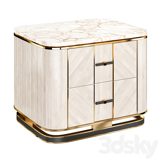 Ashi nightstand 3DS Max Model - thumbnail 2