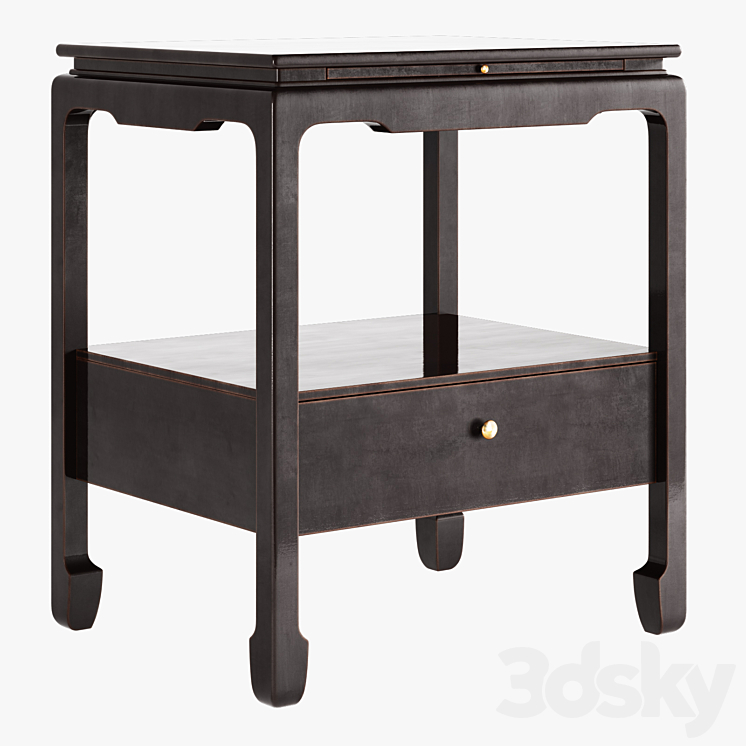 Asian side table 001 3DS Max Model - thumbnail 1