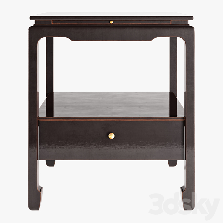 Asian side table 001 3DS Max Model - thumbnail 2