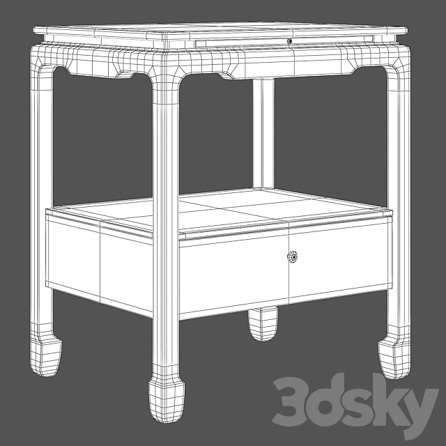 Asian side table 001 3DSMax File - thumbnail 4